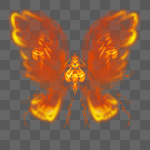 飞翔的火焰抽象蝴蝶图片
