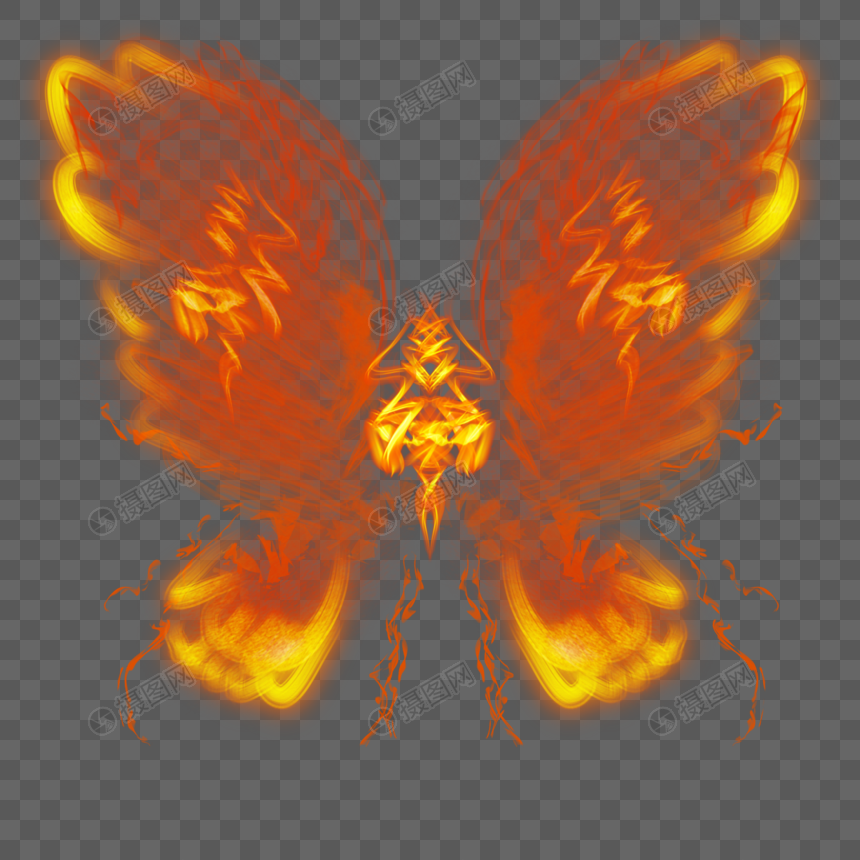 飞翔的火焰抽象蝴蝶图片