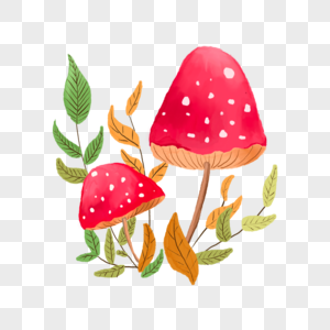 水彩质感风格蘑菇图片