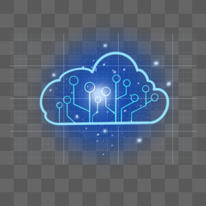 蓝色数字图案技术云电路板图标图片