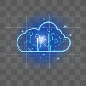 蓝色数字图案技术云电路板图标高清图片