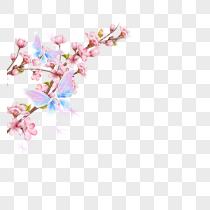 蝴蝶粉色花卉光效样式图片