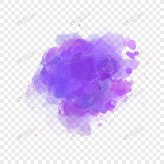 水彩质感紫色晕染图片
