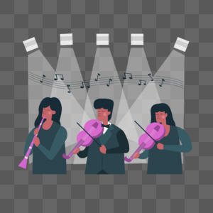 管弦乐乐队音乐会演奏概念插画高清图片
