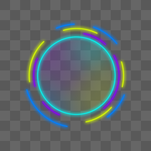圆形气泡霓虹边框文本框光效图片