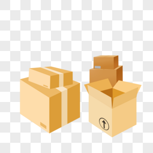 快递送货箱子纸箱叠加运输货物图片