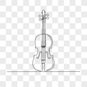 乐器线稿抽象小提琴图片