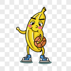 卡通香蕉人打篮球图片