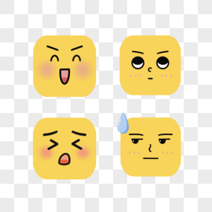 方形emoji表情图案组高清图片