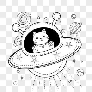 猫宇航员在看宇宙高清图片