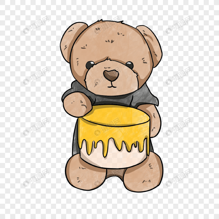 可爱泰迪熊玩偶蛋糕图片