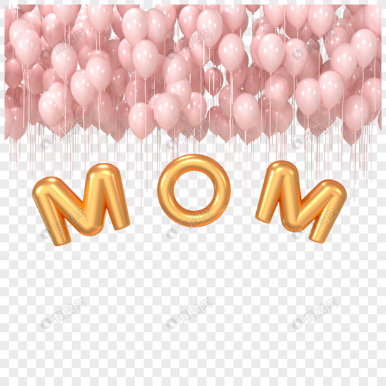 母亲节快乐一天装饰背景气球图片