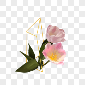 几何金框婚礼花卉图片
