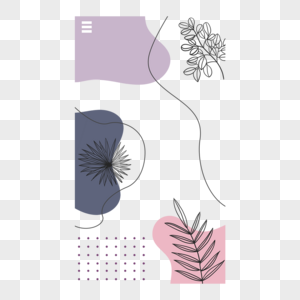 夏季树叶故事边框紫色简单图片