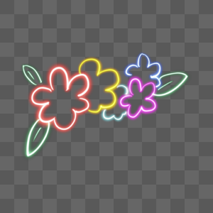 霓虹彩色植物花朵图片