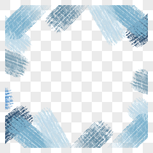 淡蓝色环绕水彩笔刷边框图片