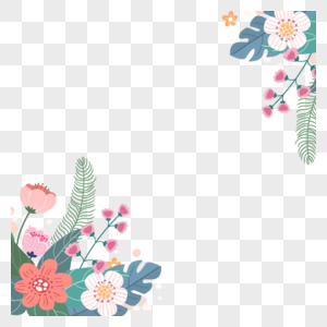 手绘插花春季花卉边框图片