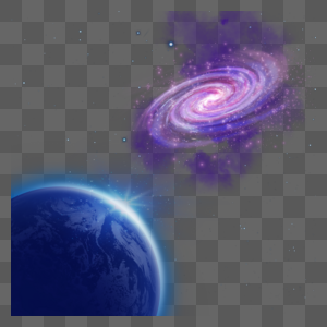 紫色银河旋涡星系地球图片
