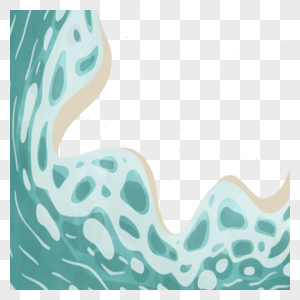 质感海水海洋手绘边框图图片