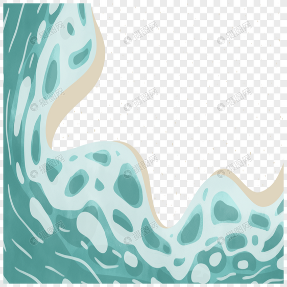 质感海水海洋手绘边框图图片