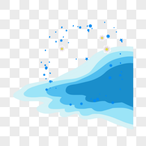 泼水节蓝色水花元素图片