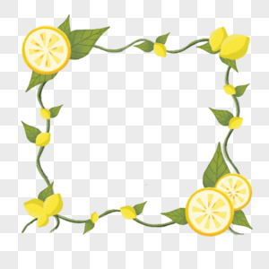 方形黄色柠檬边框图片