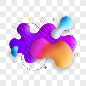 紫色和橙色流体质感渐变抽象孟菲斯边框图片