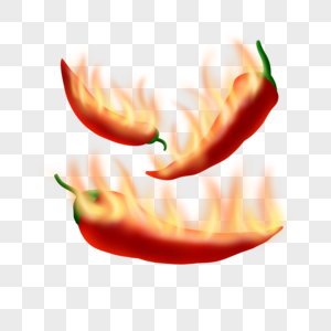 红辣椒燃烧火焰写实风格红色食物图片