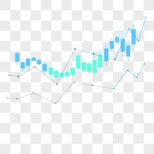股票k线图上升趋势商业投资蓝色渐变蜡烛图图片