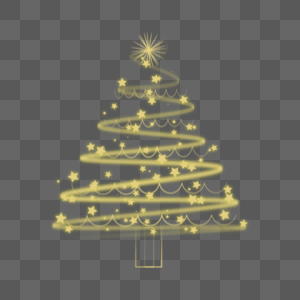 圣诞灯效树木框架线条图片