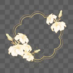 花型光效金线花卉婚礼边框图片
