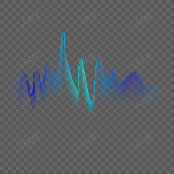 声波线蓝绿色光动态流动音乐声音技术概念均衡器图片