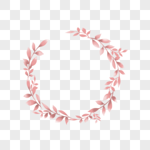 光效玫瑰金叶子植物婚礼弧形边框图片