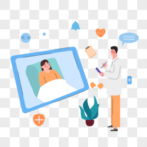 病床上的病人不用出门互联网智慧医疗图片