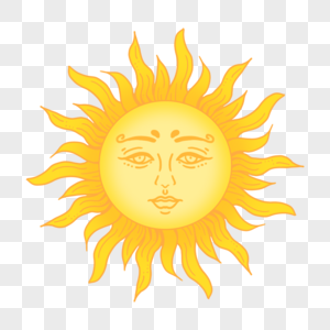 金色太阳人脸图片素材