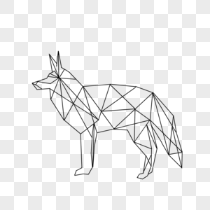 几何线条艺术动物野狼图片