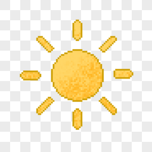 像素天气组合黄色卡通太阳图片