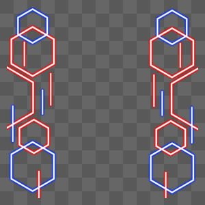 红蓝霓虹光效方形边框图片