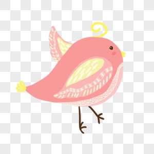 抽象可爱粉色鸟类动物图片