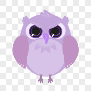 紫色卡通可爱猫头鹰图片