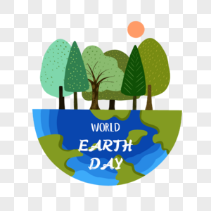 世界地球日亮蓝色植物大树高清图片