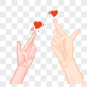 情侣手势双指重叠爱心手指图片