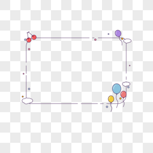 卡通线条边框樱桃气球高清图片