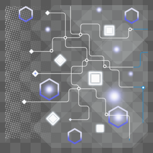 六边形线路光效科技商务边框图片