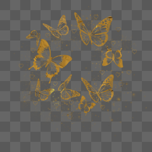 圆形组合金粉光效蝴蝶图片