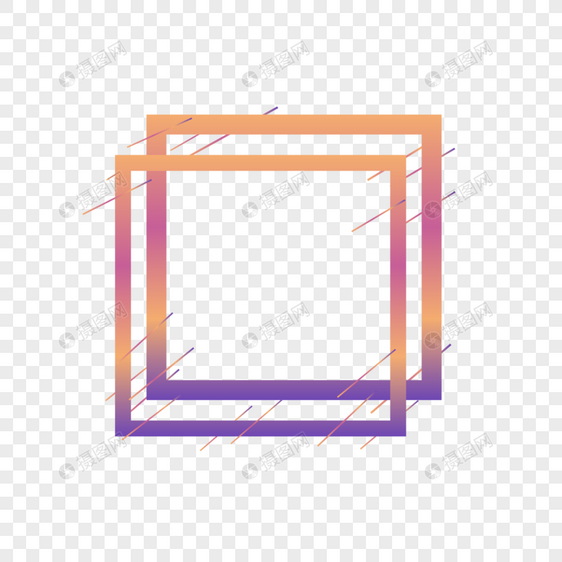 方形多边形线彩色几何框架设计图片
