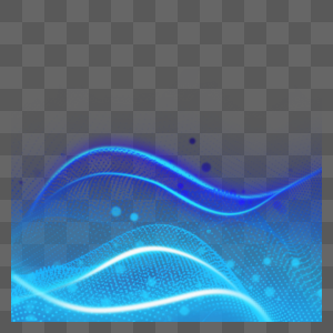蓝色波浪形光效科技图片