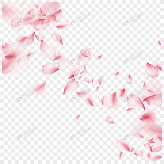 粉色浪漫动感光效樱花边框图片