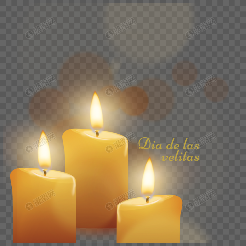 黄色浪漫燃烧的蜡烛图片
