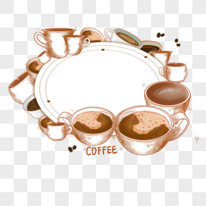 咖啡杯贺卡边框图片